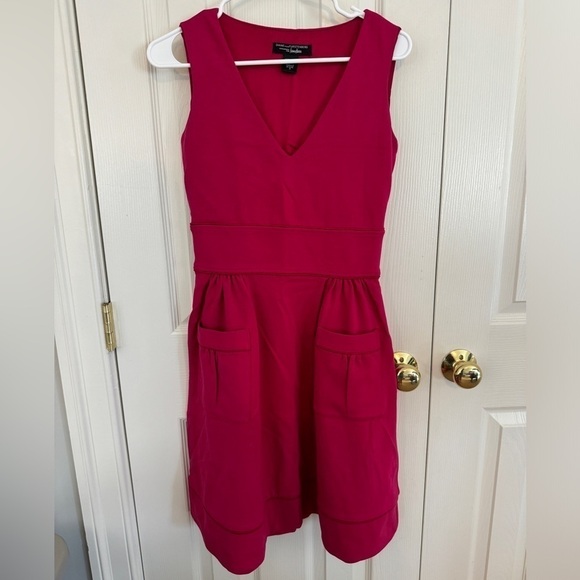 Diane Von Furstenberg Womens V-Neck Fit & Flare Dress Barbiecore Pink Women’s 2 - Picture 4 of 15